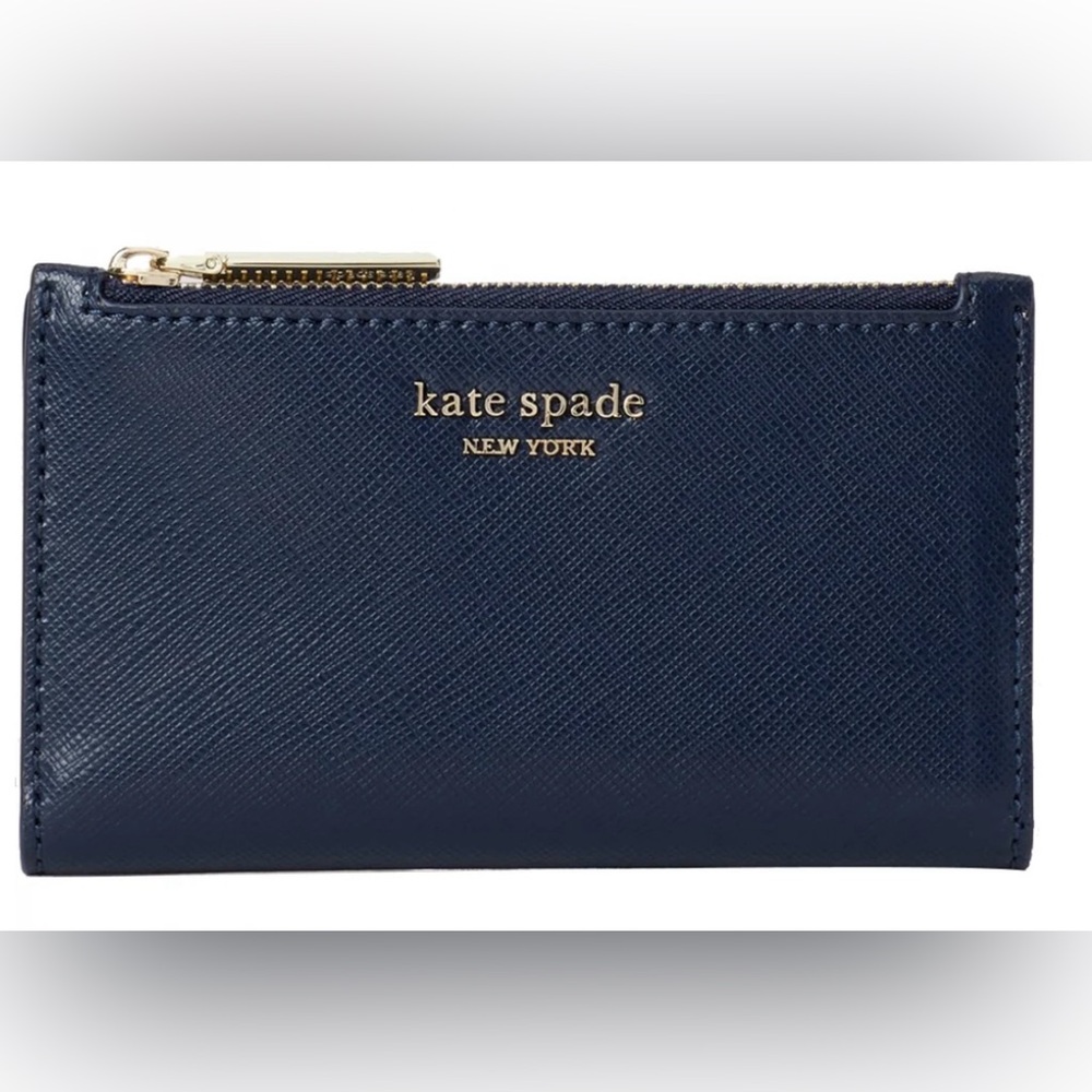 Kate Spade Spencer Small Slim Bifold Wallet- Nightcap Blue